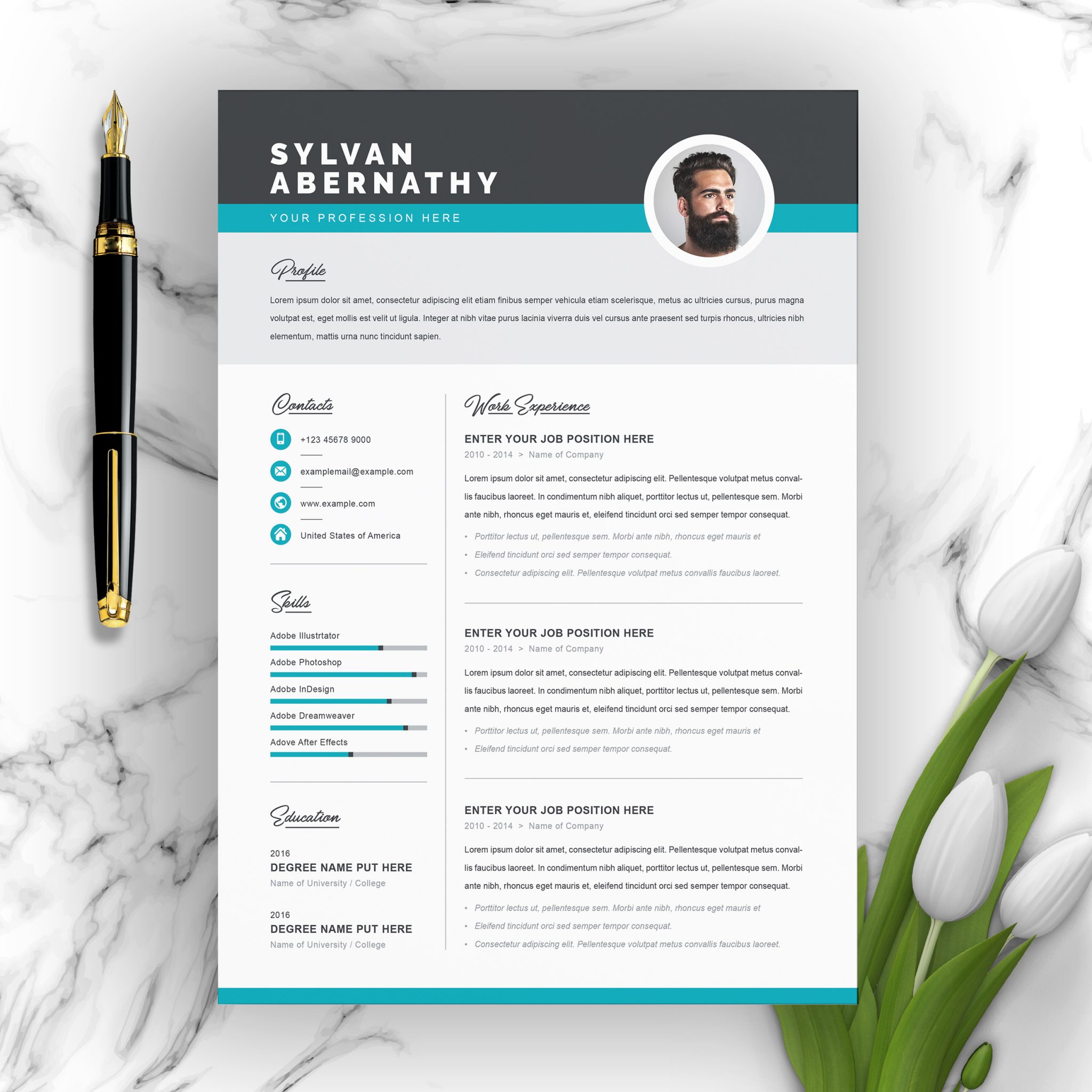 modern resume template 2020