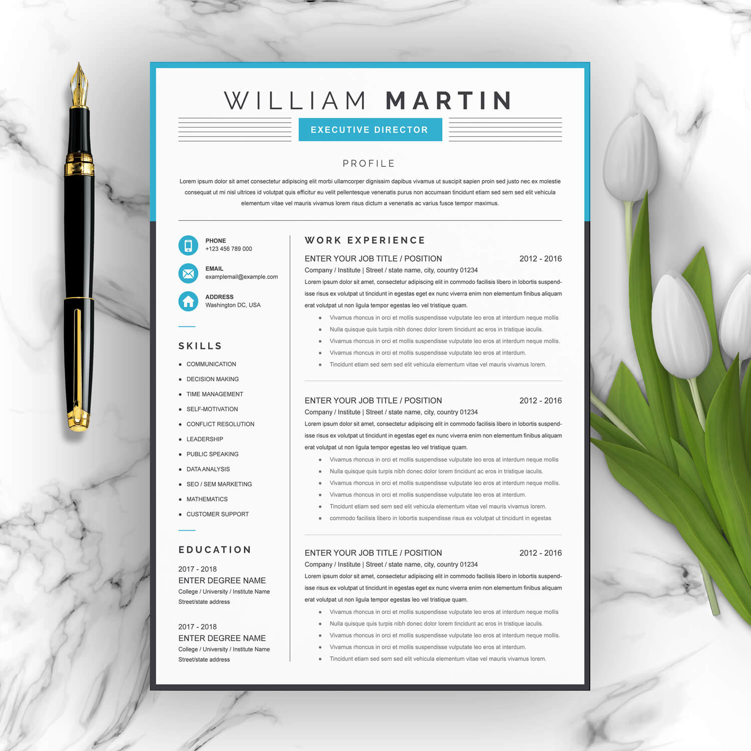 executive resume format 2022