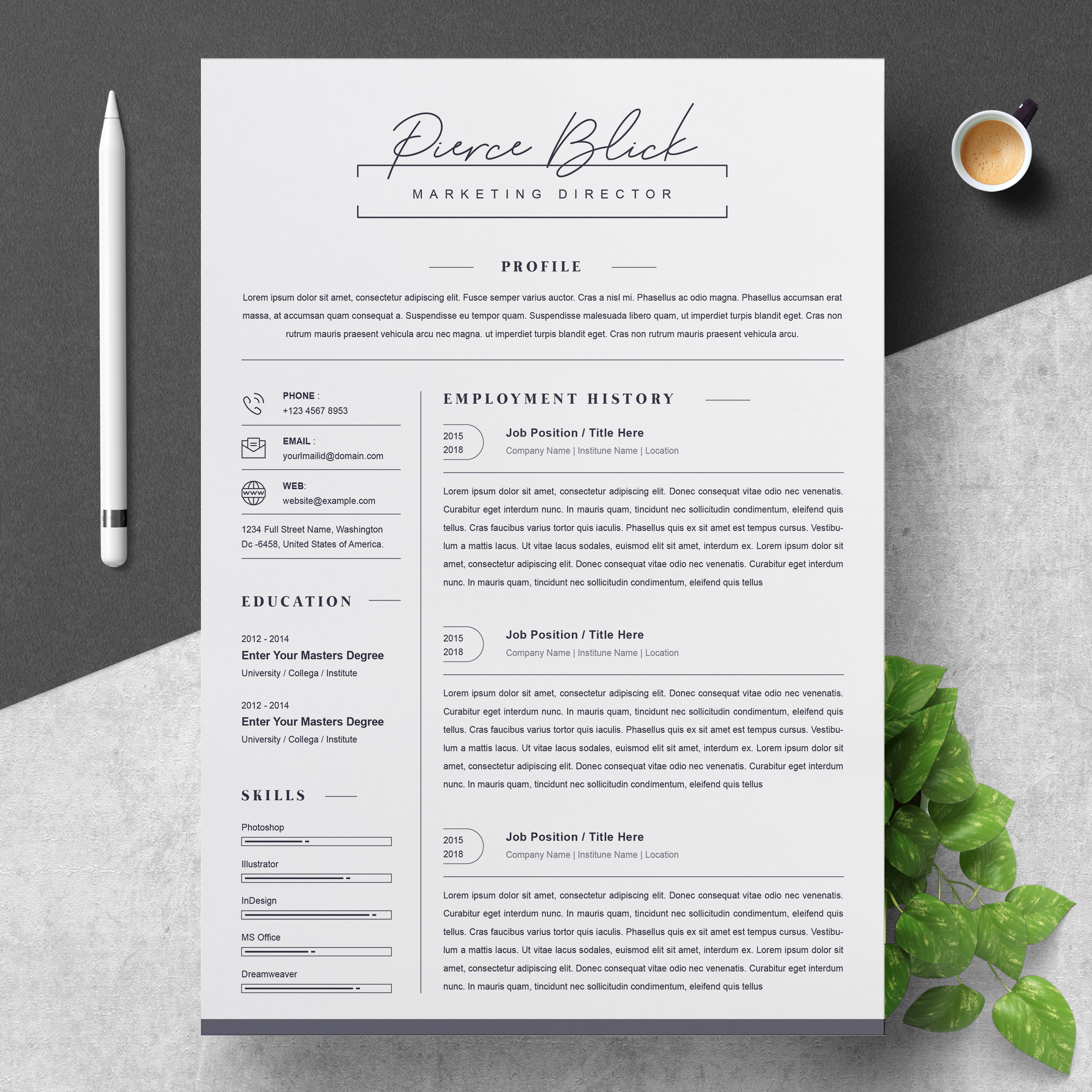 clean professional resume template