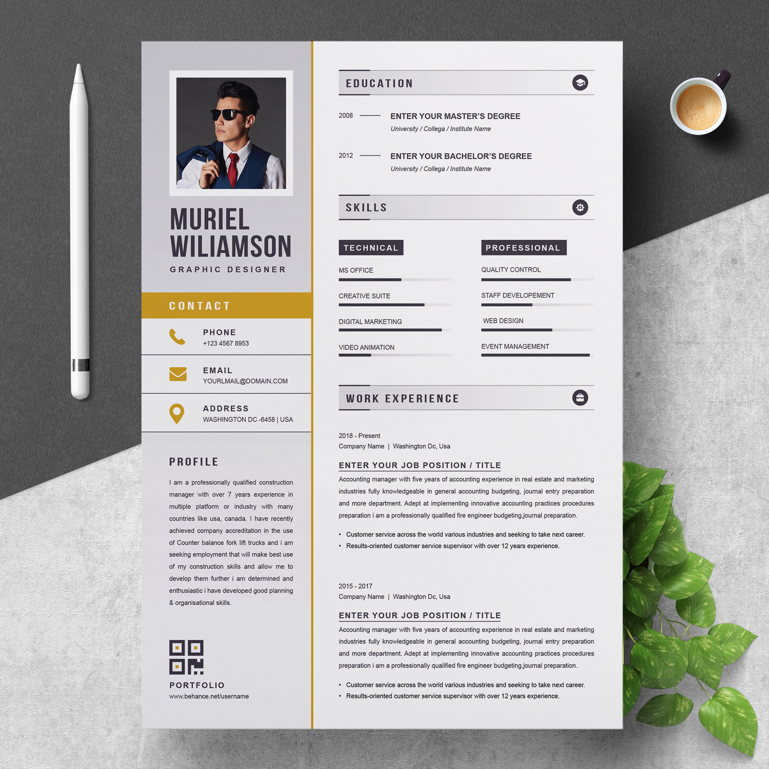01 Clean Professional Creative And Modern Resume CV Curriculum Vitae Design Template MS Word Apple Pages PSD Free Download 36 