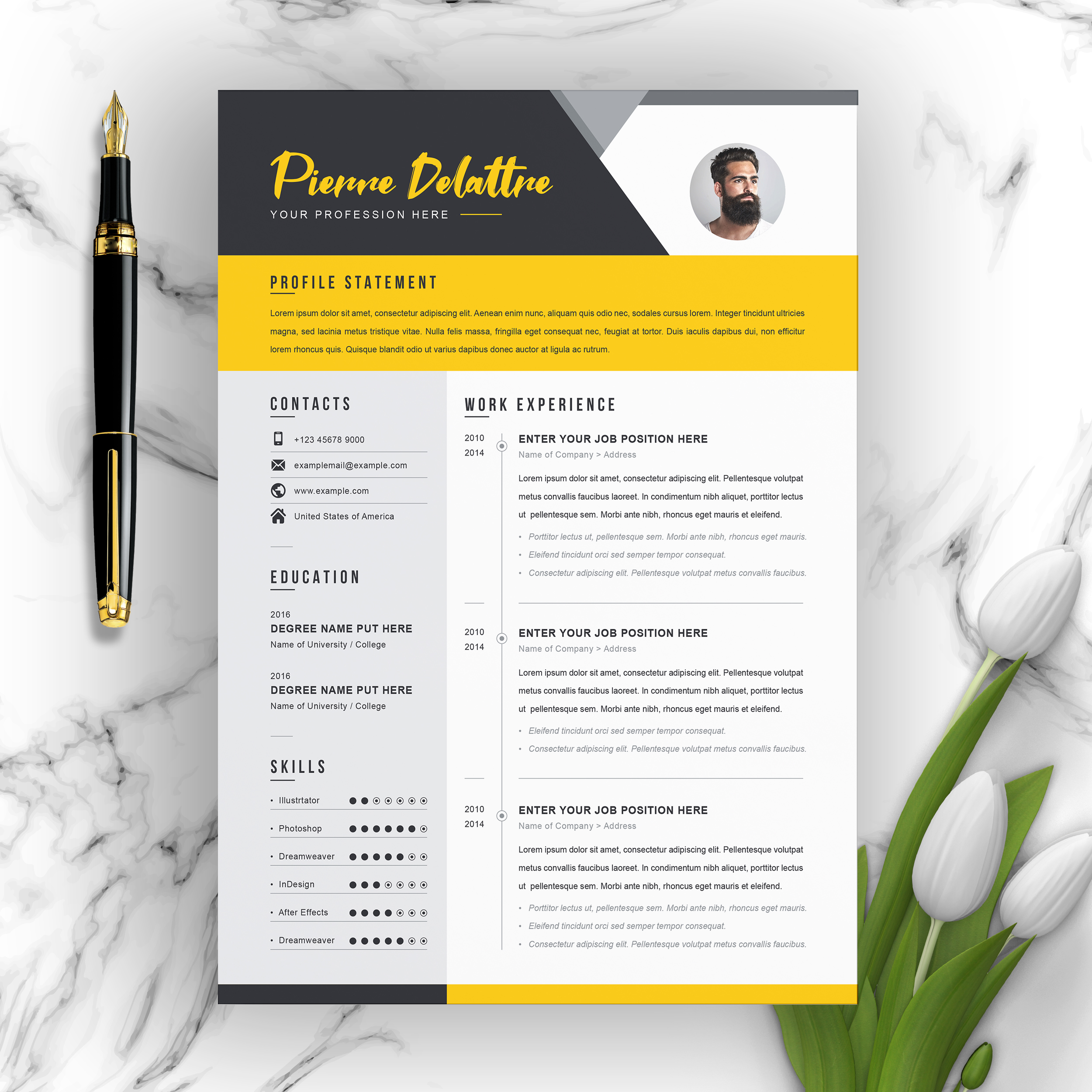 Pages Cv Template