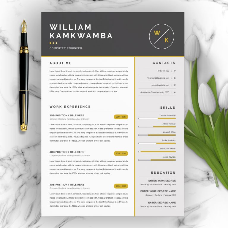 Minimalist Resume CV Template - ResumeInventor