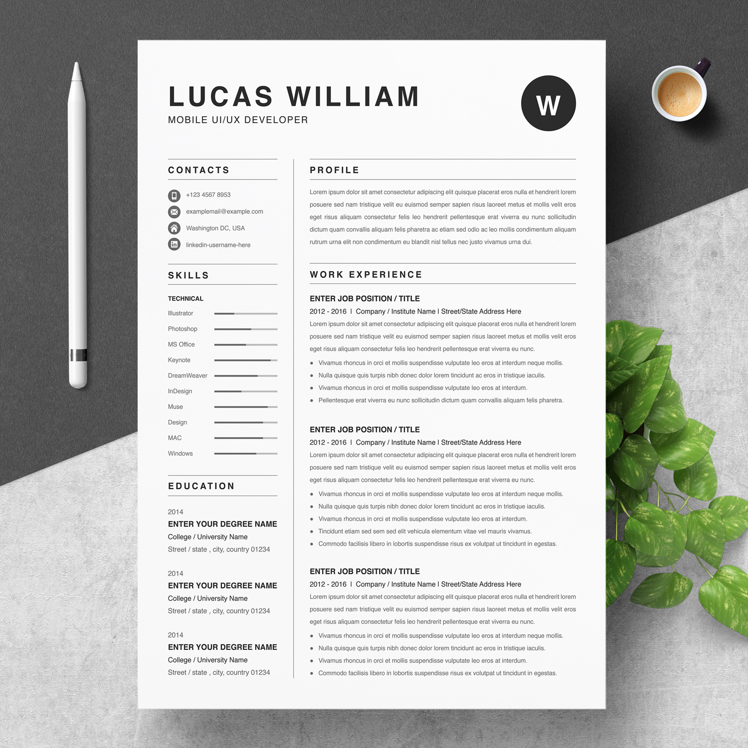 UI Designer Resume Template