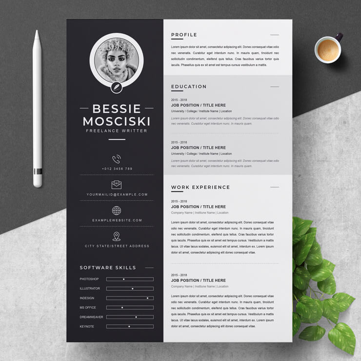 Freelance Content Writer resume template