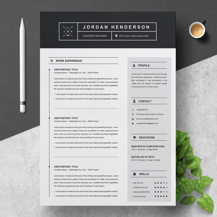 graphic designer resume template