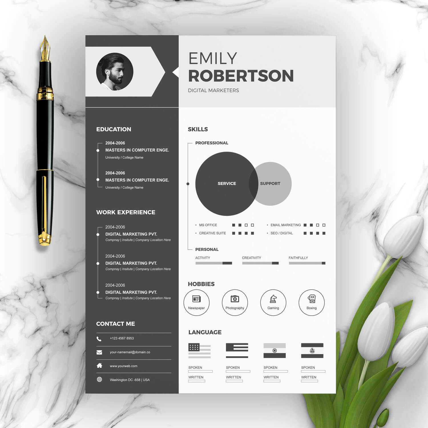 One Page Infographic Resume Template With Cover Letter 23 With Regard To Infographic Cv Template Free