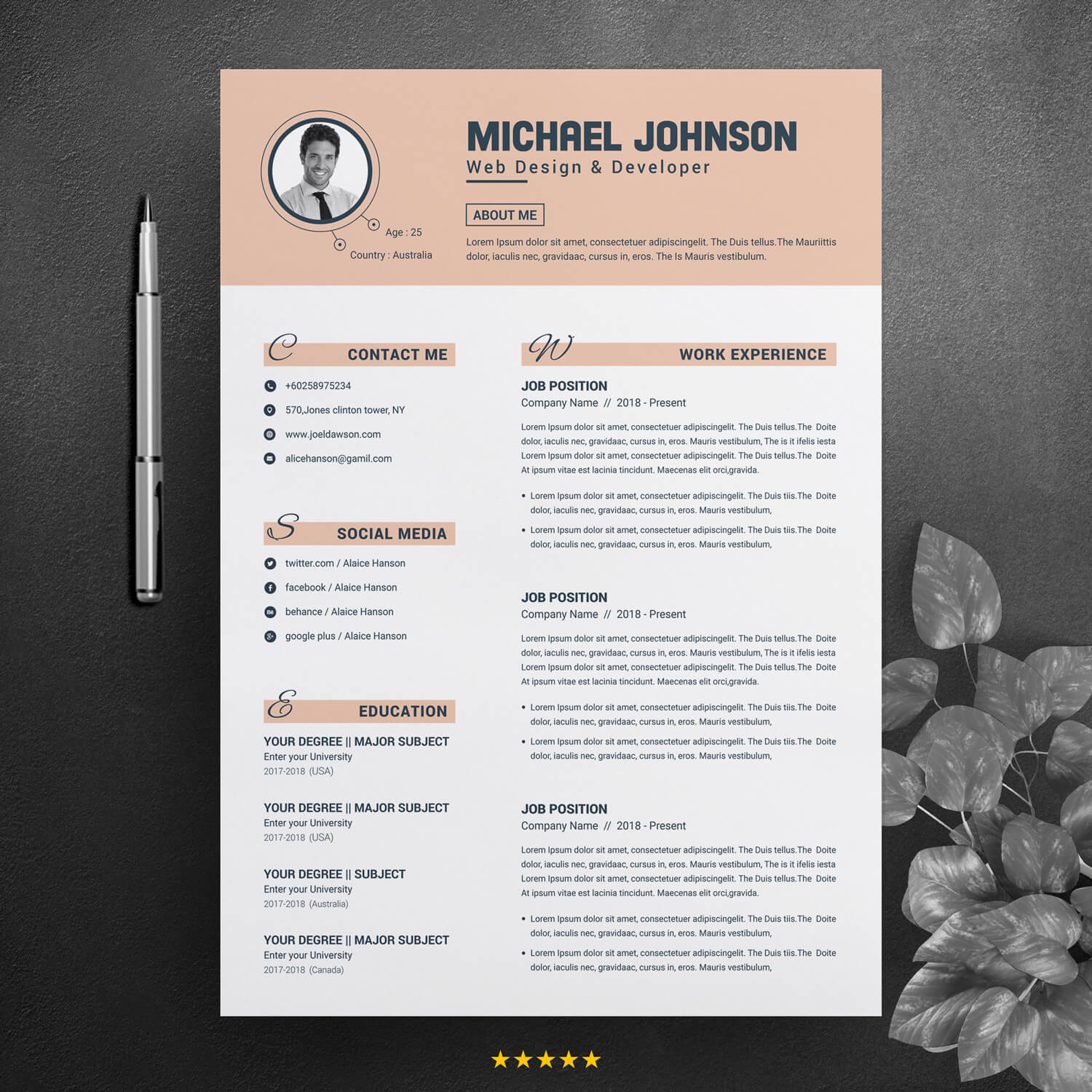 professional modern resume templates