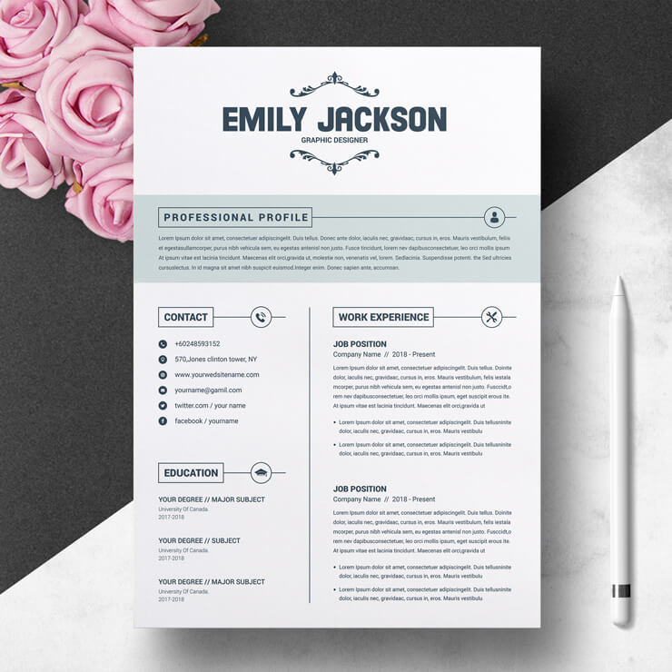 Resume With Cover Letter Template