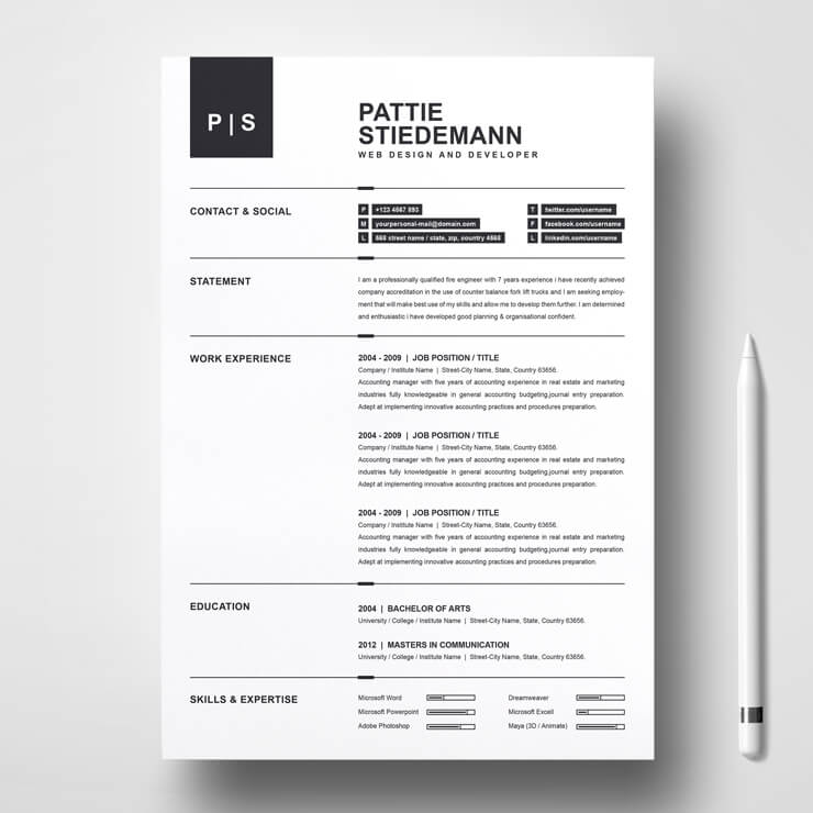 2 Pages Clean Resume Template