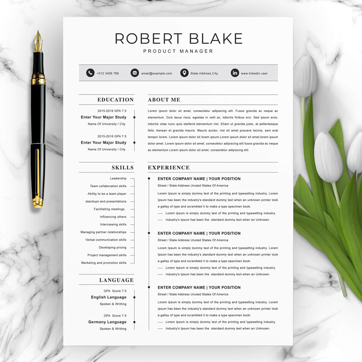 Clean Product Manager Resume